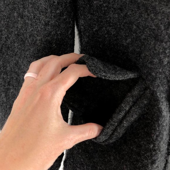 FYLO by Nylon Women's Size Small** Grey Boiled Wool Long Sleeve Duffle Coat - Picture 6 of 8